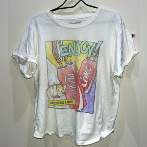 Coca Cola graphic tshirt, size XL, slightly cropped.